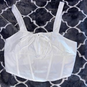 white corset top.